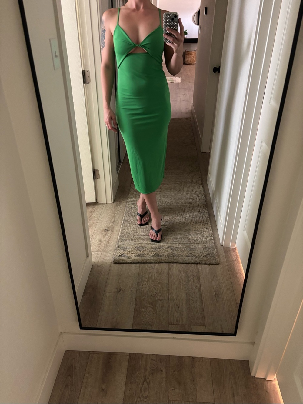 Zara Bright Green Twist-Front Dress